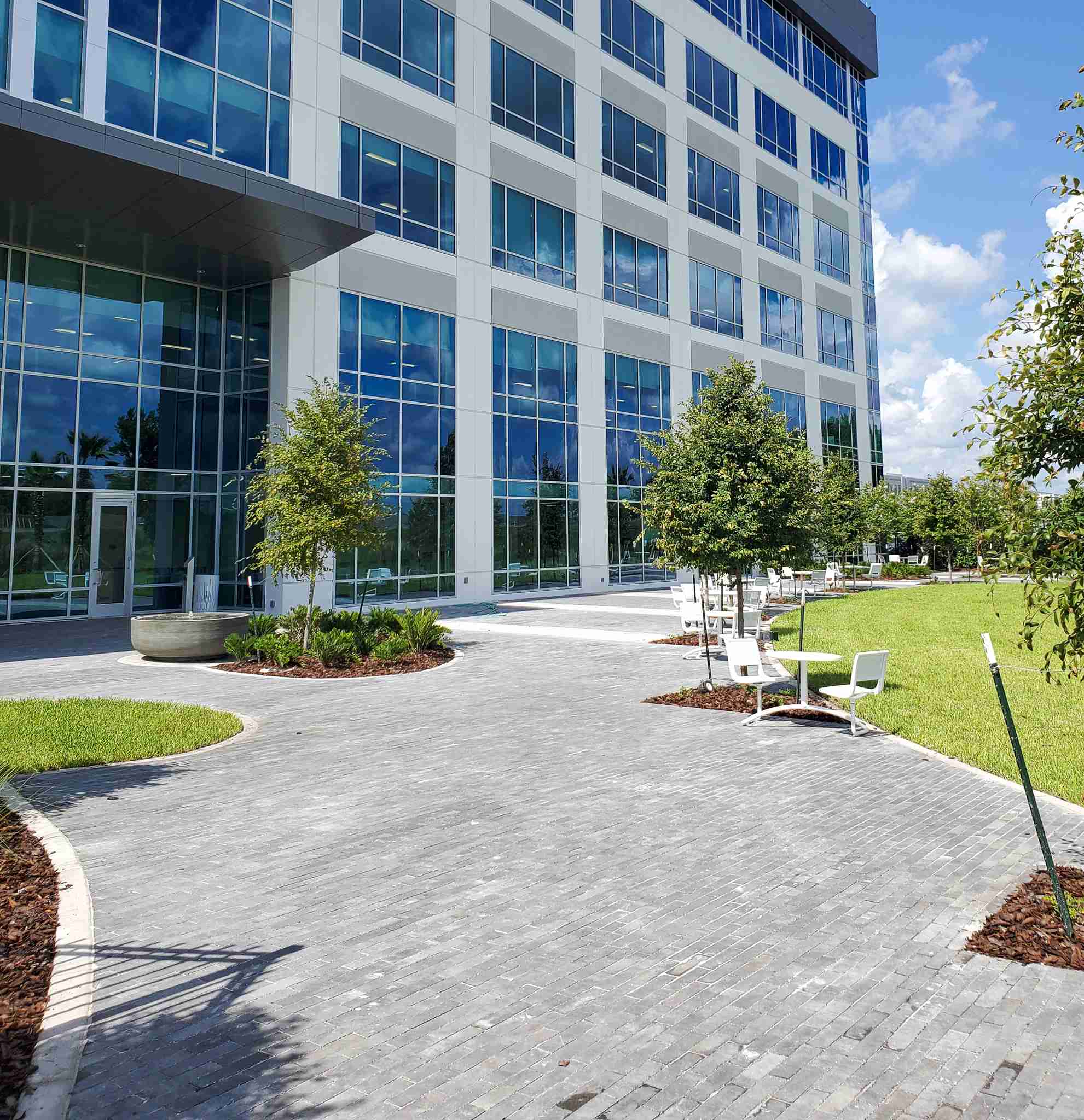 Completed commercial paver work