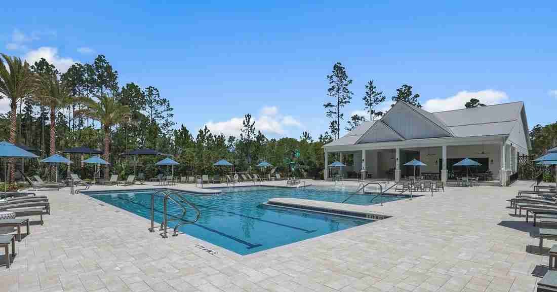Outdoor living space with hardscaping