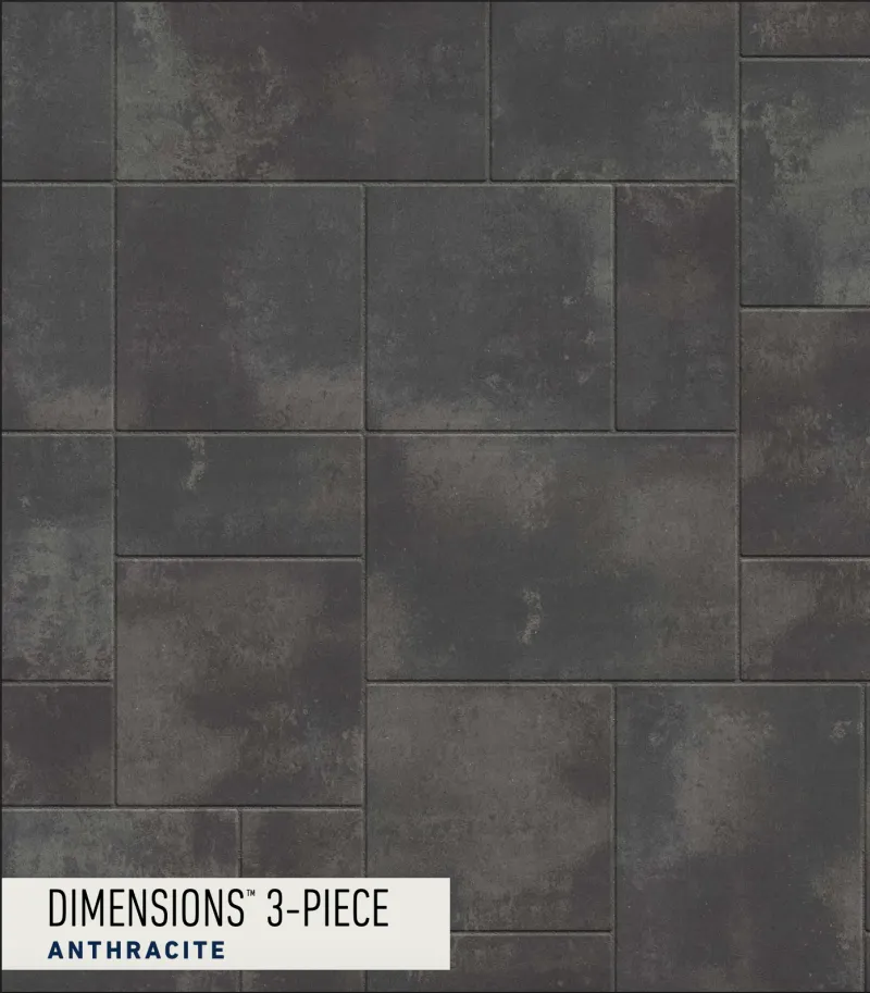 Dimensions 3-Piece Anthracite paver swatch