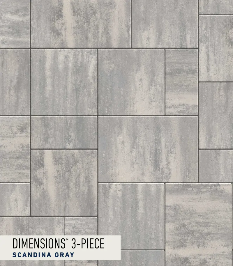 Dimensions 3-Piece Scandina Gray paver swatch