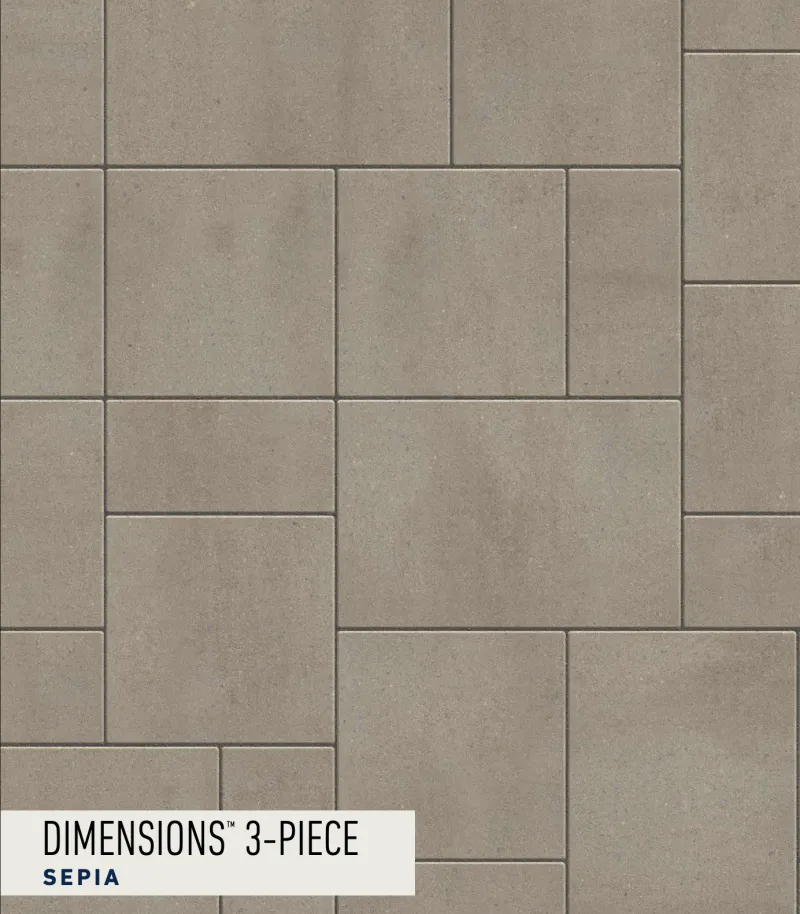 Dimensions 3-Piece Sepia paver swatch