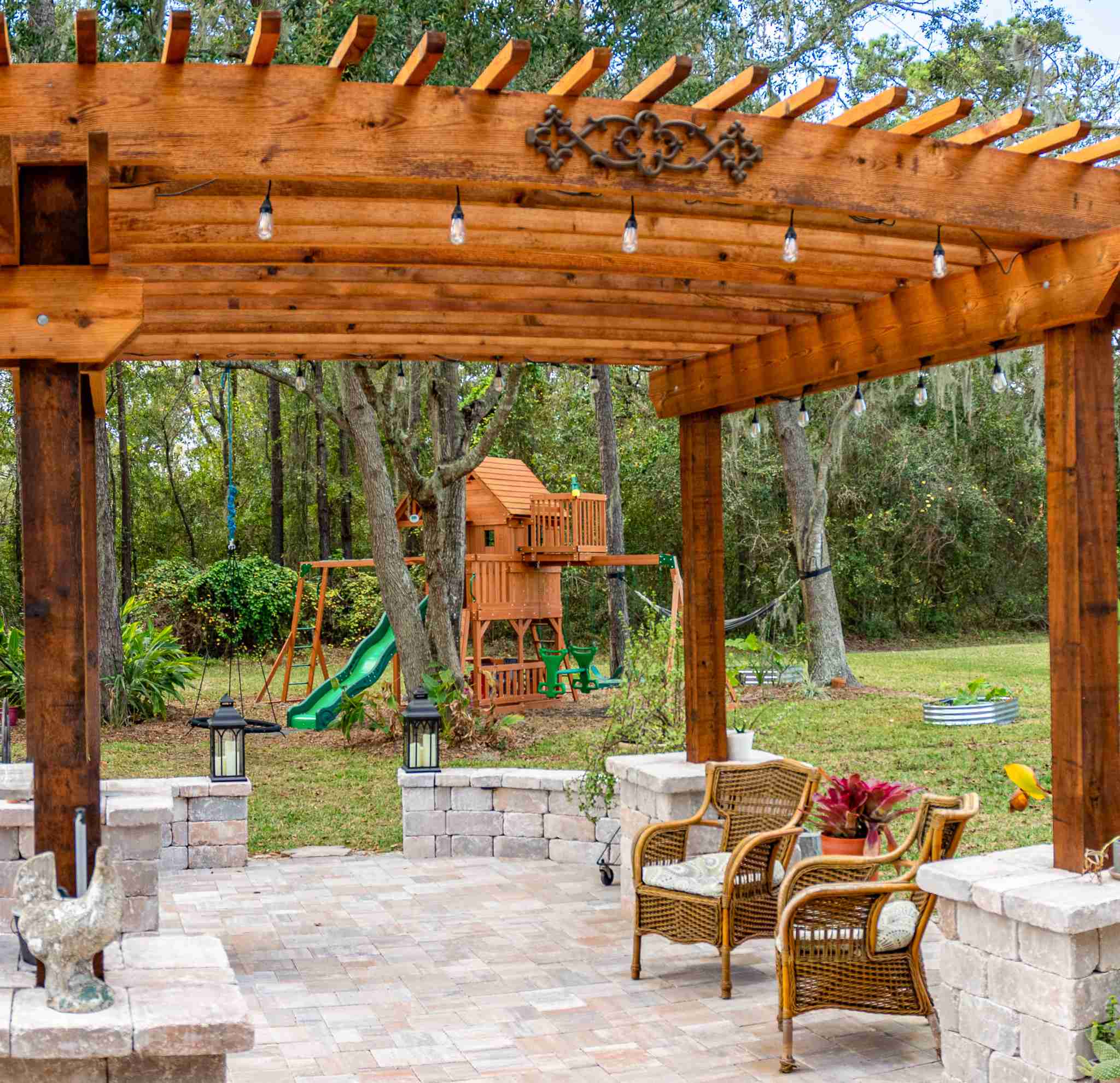 Custom pergola over patio Jacksonville FL