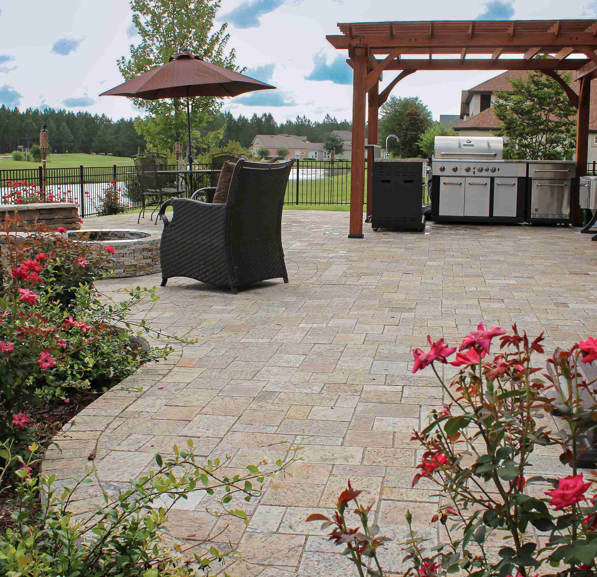 Pergola with outdoor living space Jacksonville